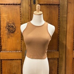 High neck brown tank top